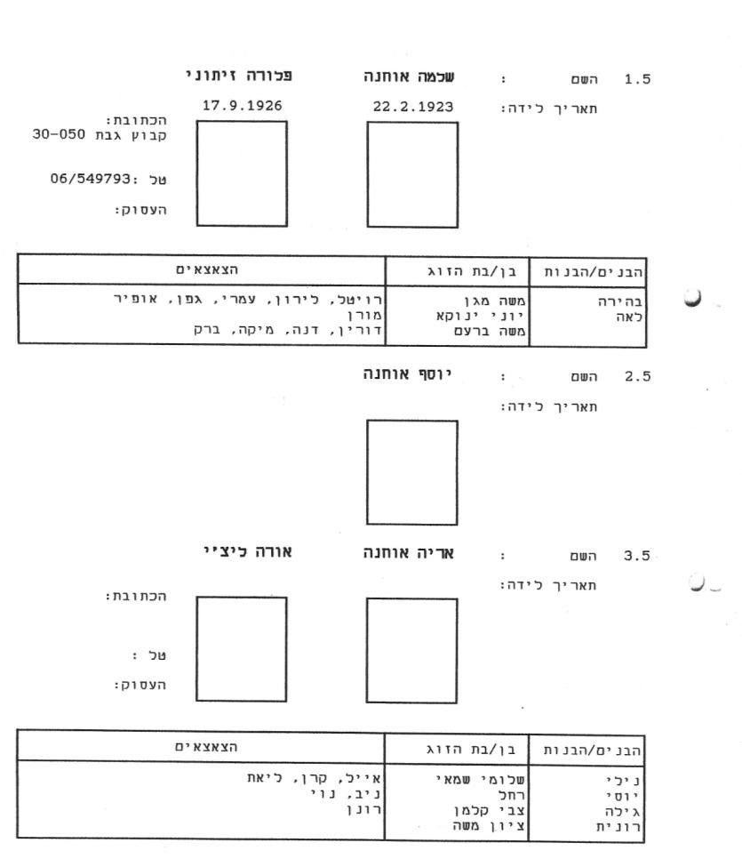 אילן יוחסין — משפחת אוחנה